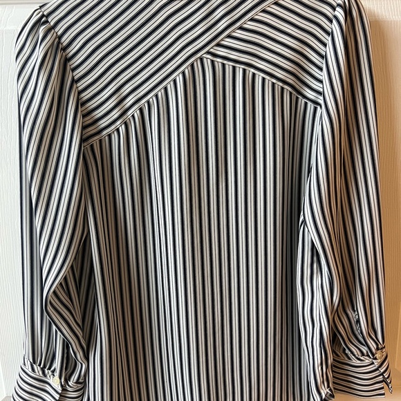 LOFT Navy and White Striped Blouse - Picture 6 of 6